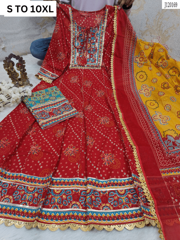 HEAVY ANARKALI KURTA PANT DUPATTA S TO 10XL - DESIGN 28 - VASTRA COLLECTIONVASTRA COLLECTION