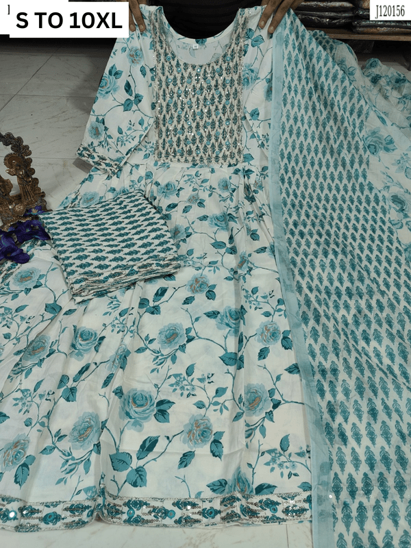 HEAVY ANARKALI KURTA PANT DUPATTA S TO 10XL - DESIGN 30 - VASTRA COLLECTIONVASTRA COLLECTION
