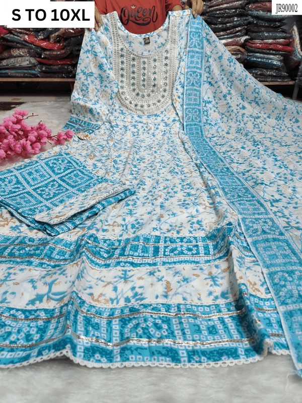 HEAVY ANARKALI KURTA PANT DUPATTA S TO 10XL - DESIGN 35 - VASTRA COLLECTIONVASTRA COLLECTION