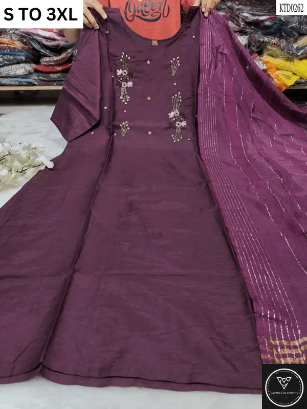 HEAVY MUSLIN COTTON SOFT KURTA DUPATTA S TO 3XL - DESIGN 13 - VASTRA COLLECTION