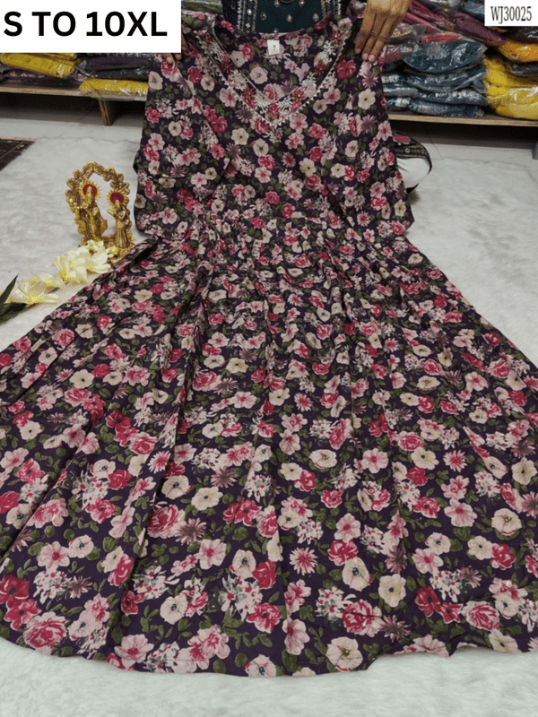 Readymade long gown full flair S TO 10XL - DESIGN 5 - VASTRA COLLECTIONVASTRA COLLECTION