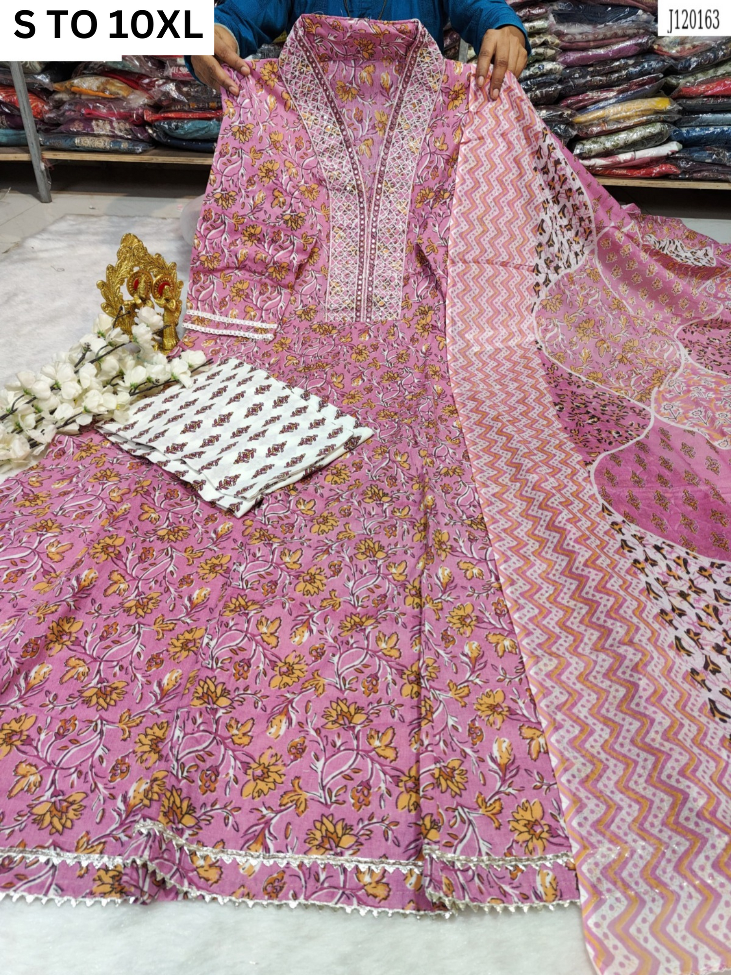 ANARKALI S TO 10XL KURTA PANT DUPATTA