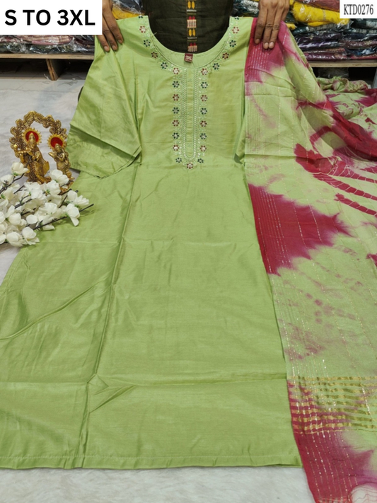 HEAVY MUSLIN COTTON SOFT KURTA DUPATTA S TO 3XL-DESIGN 4