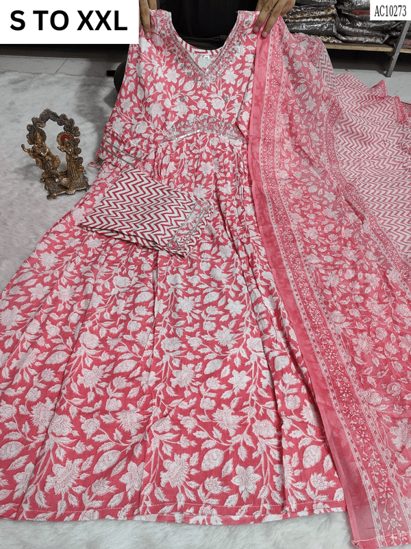 HEAVY ALIACUT KURTA PANT DUPATTA S TO XXL - DESIGN 56 - VASTRA COLLECTION