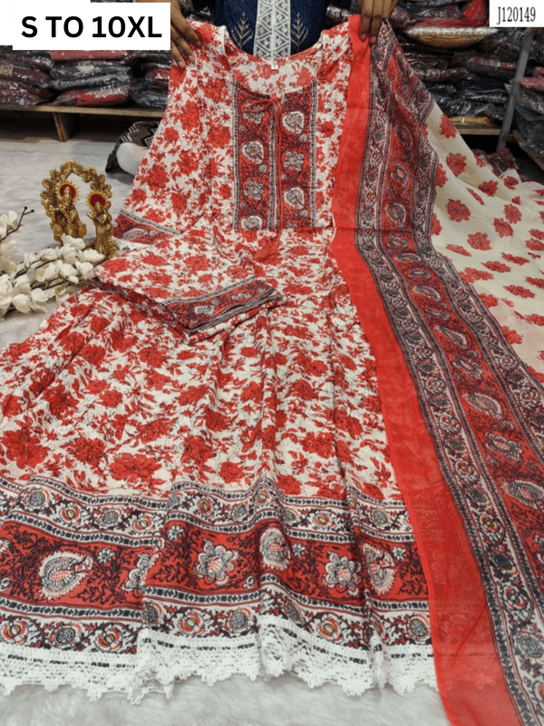HEAVY ANARKALI KURTA PANT DUPATTA S TO 10XL - DESIGN 29 - VASTRA COLLECTIONVASTRA COLLECTION