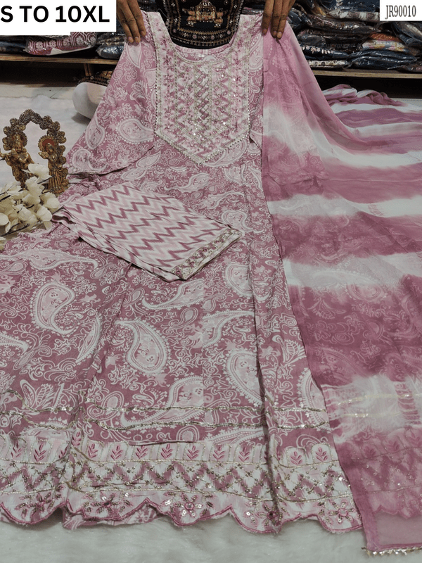 HEAVY ANARKALI KURTA PANT DUPATTA S TO 10XL - DESIGN 37 - VASTRA COLLECTIONVASTRA COLLECTION